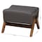 Baxton Studio Hanson Mid-Century Modern Dark Grey Fabric and Walnut Brown Finished Wood Ottoman 229-13178-ZORO - alternate 3
